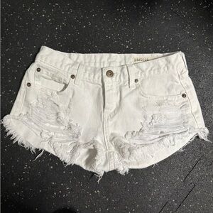 pistola white ripped jean shorts